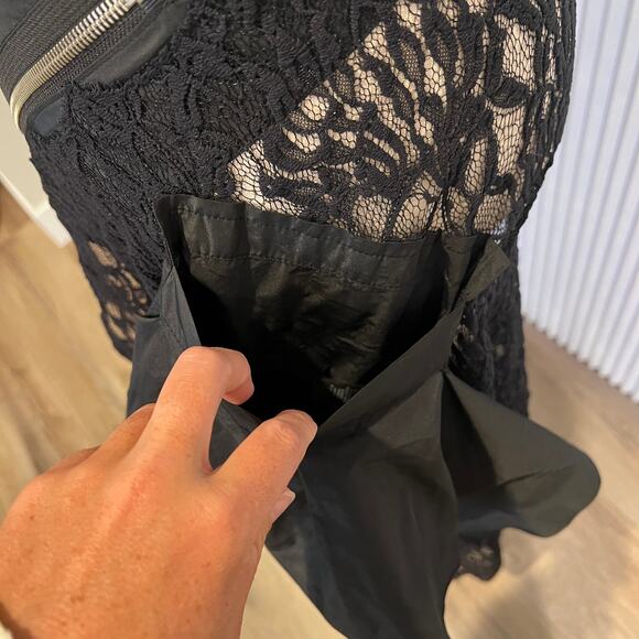 XD XENIA DESIGN Women's Lace & Taffeta Mela Pareo Skirt Size S In Black - Picture 6 of 13